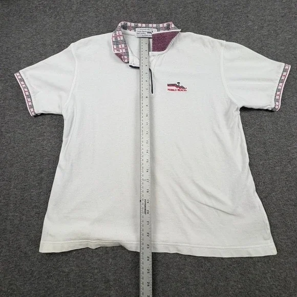 Vintage 90s Pebble Beach Golf Links IZOD Club Polo Women L Country Club * READ - Picture 7 of 8